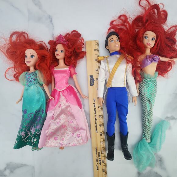 3 Ariel & 1 Prince Eric Fashion Dolls, lot of 4 Disney's The Little Mermaid - Picture 3 of 9